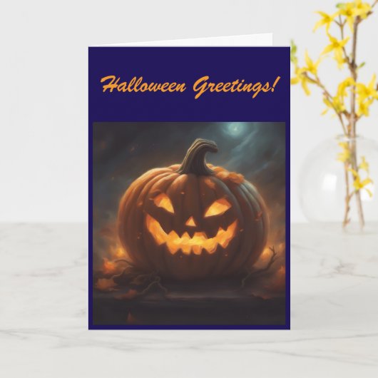Carte de vœux Halloween (Fleur jaune)