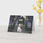 Carte de voeux Halloween beagle (Fleur jaune)