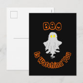 Carte de vœux Halloween | Boo vous regarde (Devant / Derrière)