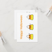 Carte de voeux Halloween Candy Corn mignonne (Devant/Arrière en situation)