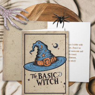 Carte de vœux Halloween Chapeau de Sorcière Basiqu