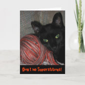 Carte de voeux Halloween Chat Noir (Devant)