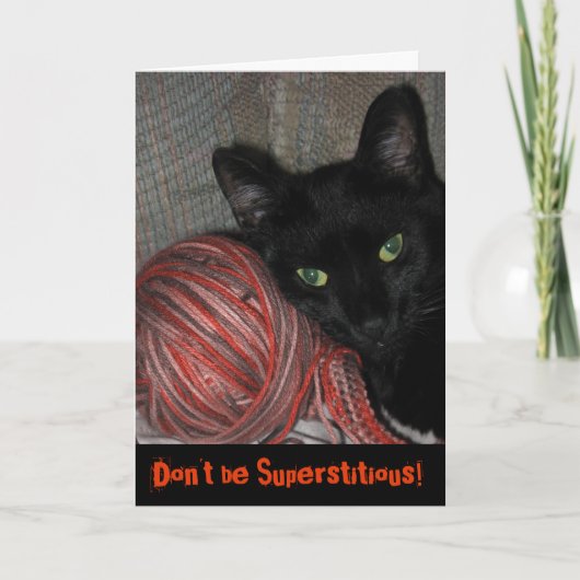 Carte de voeux Halloween Chat Noir (Devant)