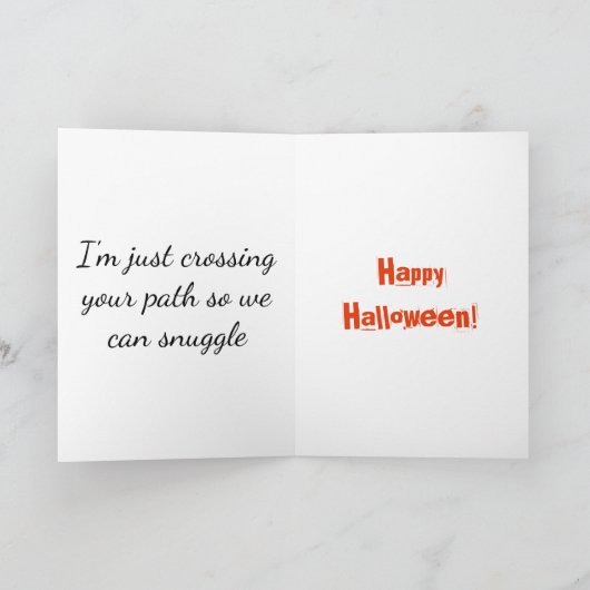 Carte de voeux Halloween Chat Noir (Intérieur)