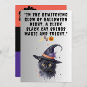 Carte de voeux Halloween Chat noir (Devant / Derrière)