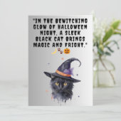 Carte de voeux Halloween Chat noir (Debout devant)