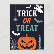 Carte de vœux Halloween Citrouille Farce ou Friand