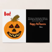 Carte de voeux Halloween Citrouille Gold Foil (Intérieur)
