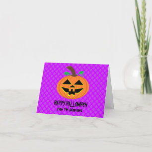 Carte de vœux Halloween citrouille joyeuse