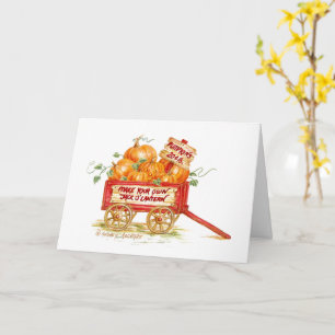 Carte de voeux Halloween Citrouille Wagon