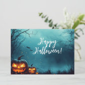 Carte de vœux Halloween Citrouilles de Nuit (Debout devant)