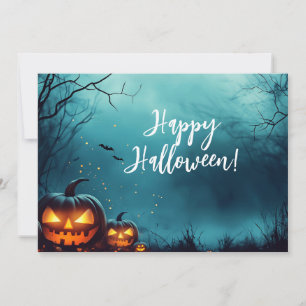 Carte de vœux Halloween Citrouilles de Nuit