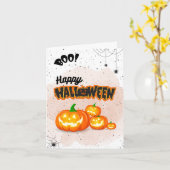 Carte de voeux Halloween - Collection Éffrayante (Fleur jaune)