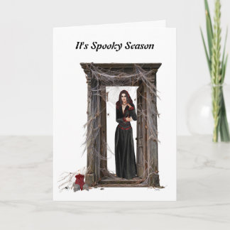 Carte de vœux Halloween Dame Araignée Effrayante