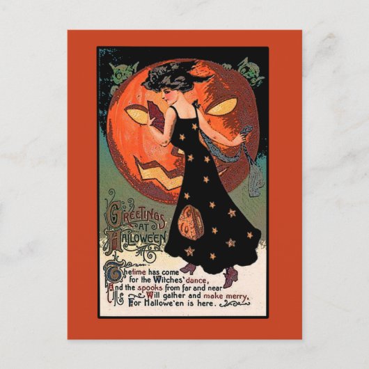 Carte de vœux Halloween Danse de sorcières (Devant)