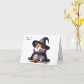 Carte de vœux Halloween de hamster mignon (Fleur jaune)