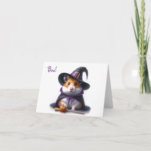 Carte de vœux Halloween de hamster mignon (Devant)