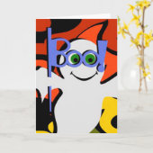 Carte de voeux Halloween/Fantôme (Fleur jaune)