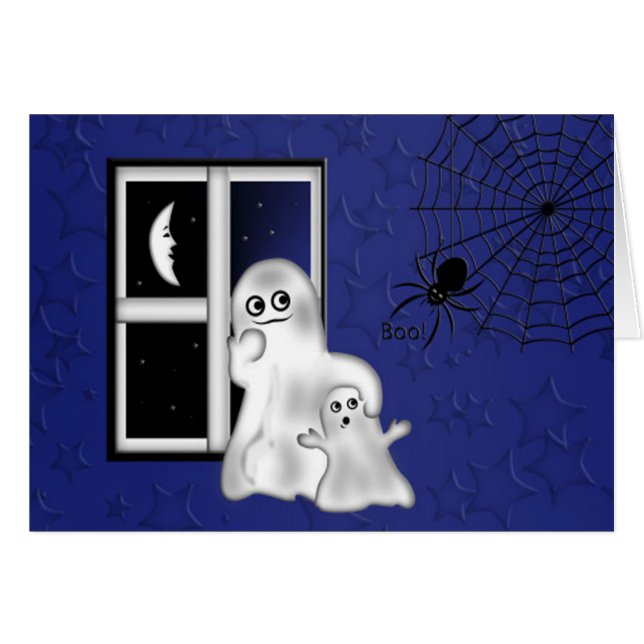 Carte de voeux Halloween/Fantôme (Devant horizontal)
