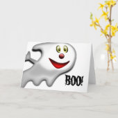 Carte de vœux Halloween Fantôme (Fleur jaune)