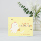 Carte de vœux Halloween fantôme mignon (Debout devant)