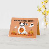 Carte de voeux Halloween Ghoost (Fleur jaune)