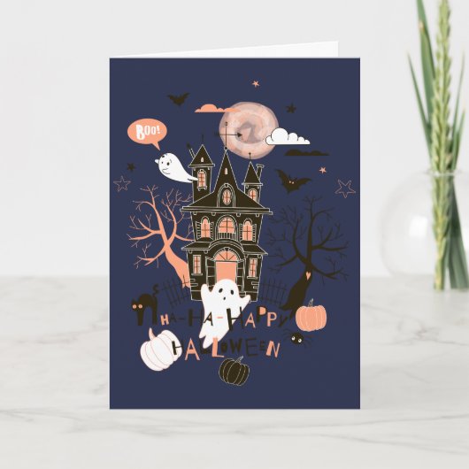 Carte de voeux Halloween Haunted House (Devant)