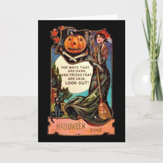 Carte de voeux Hallowe'en Heure Halloween vintage (Devant)