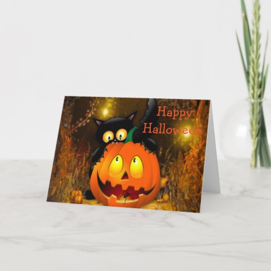 Carte de voeux Halloween/Jack-o-lantern (Devant)