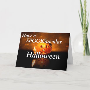Carte de voeux Halloween/Jack-o-lanterne et araign