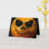 Carte de voeux Halloween/Lune (Fleur jaune)