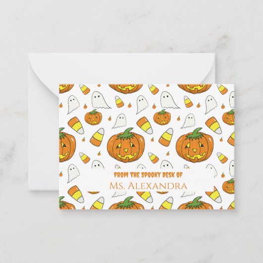 Carte de vœux Halloween Mignonne à Motif (Devant)