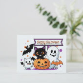 Carte de vœux Halloween mignonne et effrayante (Debout devant)