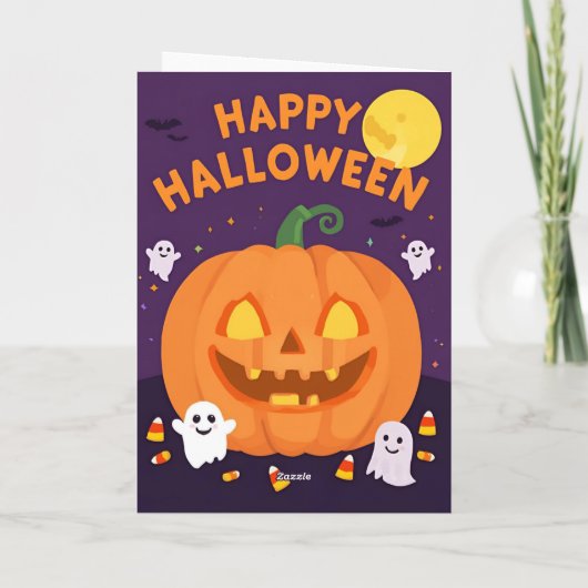 Carte de vœux Halloween mignonne et effrayante – 5 (Dos)