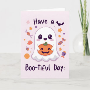 Carte de vœux Halloween Mignonne et Effrayante – N