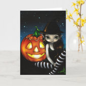 Carte de voeux "Halloween Night" (Fleur jaune)