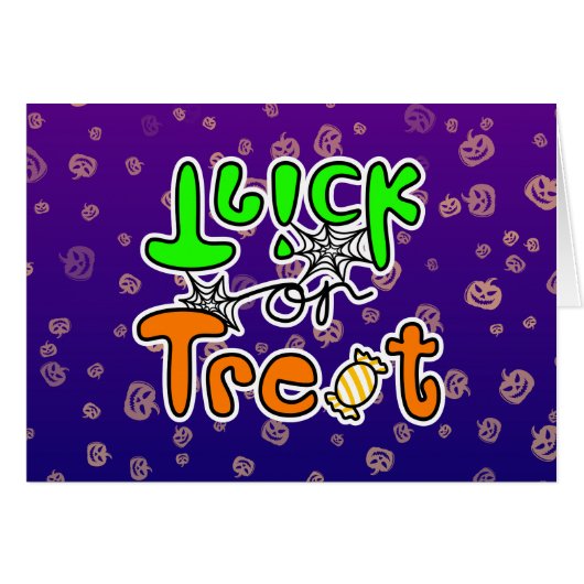 Carte de voeux Halloween ou de traitement (Devant horizontal)