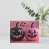 Carte de voeux Halloween Parties scintillant noire (Debout devant)