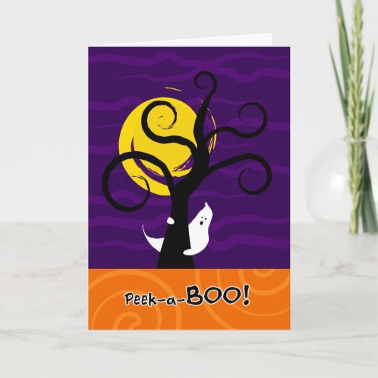 Carte de voeux Halloween Peek-a-BOO (Devant)
