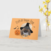 Carte de vœux Halloween Pékinois (Fleur jaune)