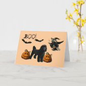 Carte de voeux Halloween Poodle (Fleur jaune)