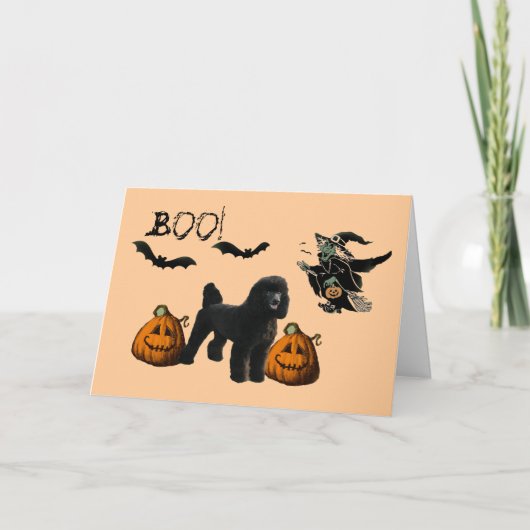 Carte de voeux Halloween Poodle (Devant)