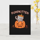 Carte de voeux Halloween : PUMPKITTEN Cat (Fleur jaune)