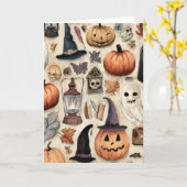 Carte de vœux Halloween - Saison effrayante (Fleur jaune)