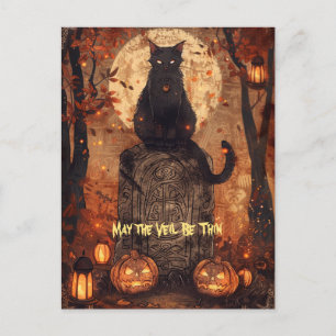 Carte de vœux Halloween Samhain Black Cat