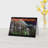 Carte de voeux Halloween/Scène de grave (Fleur jaune)