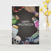 Carte de voeux Halloween simple et heureuse (Fleur jaune)