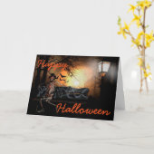 Carte de voeux Halloween/Skeleton (Fleur jaune)