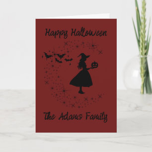 Carte de vœux Halloween sorcière
