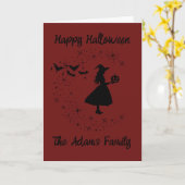 Carte de vœux Halloween sorcière (Fleur jaune)